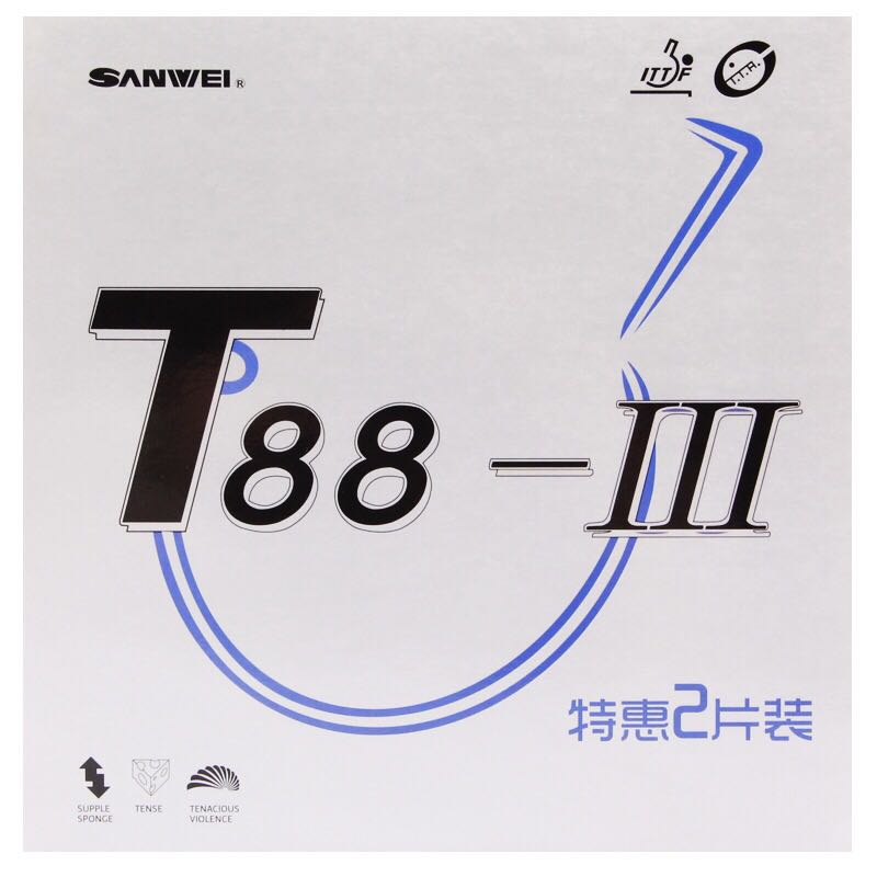 SANWEI T88-3 karet tenis meja  - Table Tennis Spin ulasan dan harga