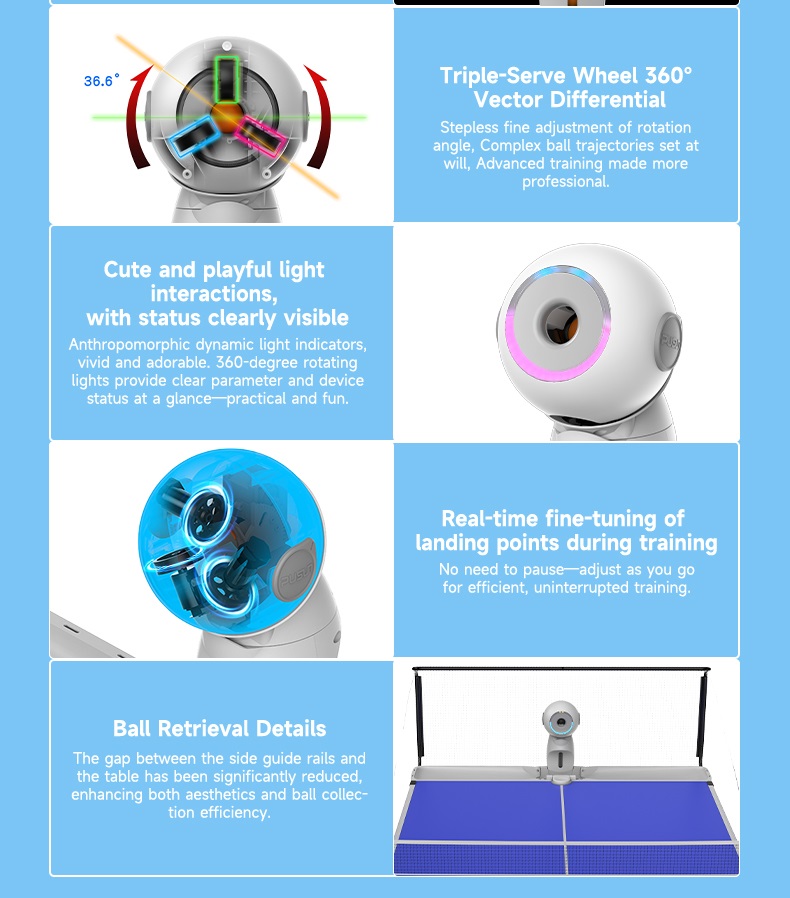 Robot Tenis Meja Elektrik Cerd - Table Tennis Machine ulasan dan harga